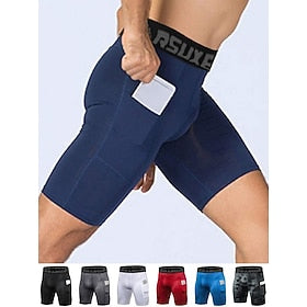 Arsuxeo Homme Short Cuissard Running Course Cuissard avec poche téléphone Taille haute Sous Vêtement Athlétique Polyester Étirement à 4 voies Respirable Séchag