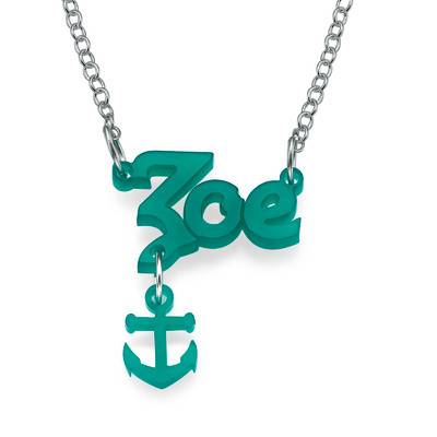 Stylish Colour Name Necklace with your choice of charm
