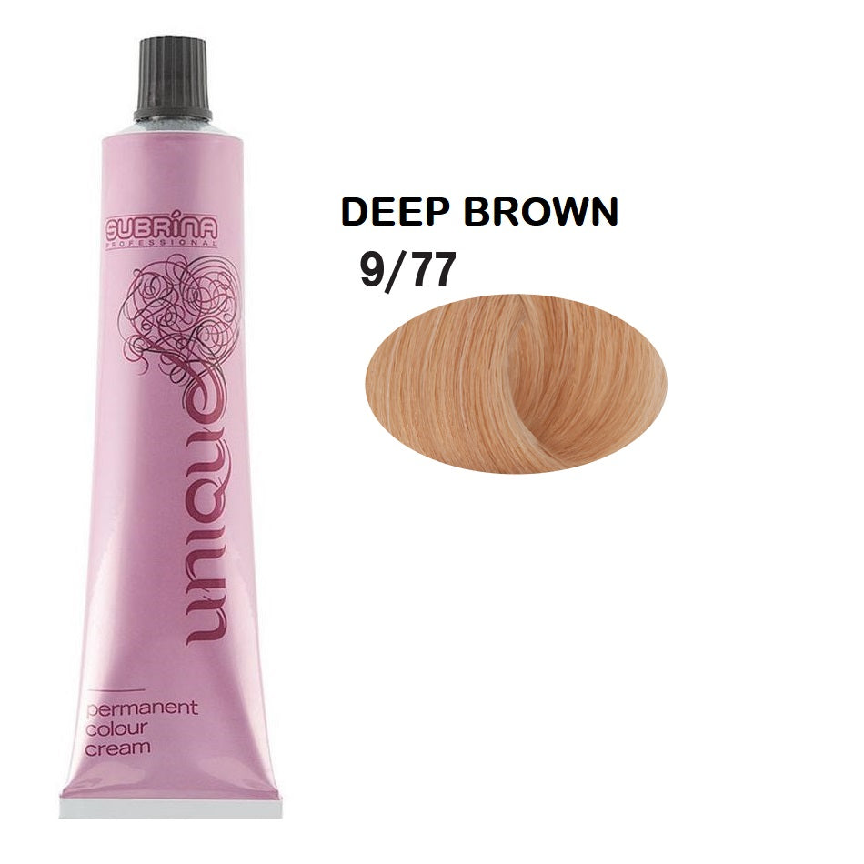Subrina Professional Unik Permanent Hårfarge 9-77 Lys Blond Bright Intense Chestnut 100 ml