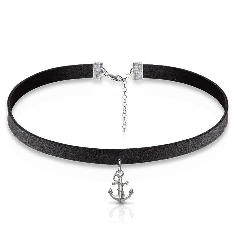 Suede Choker with Anchor Charm