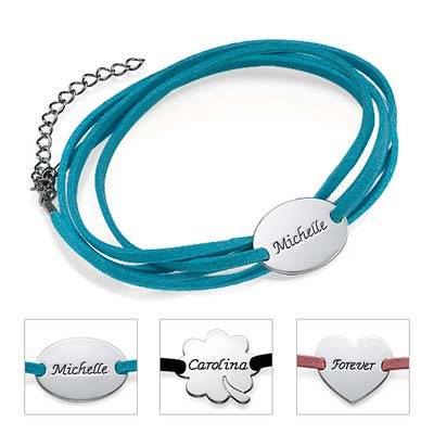 Suede Wrap Bracelet with Personalised Charm