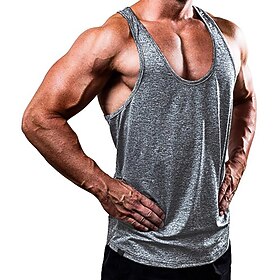 Men's Running Tank Top Workout Tank Sleeveless Singlet Athleisure Breathable Soft Sweat Out Fitness Gym Workout Running Sportswear Activewear Solid Colored Arm