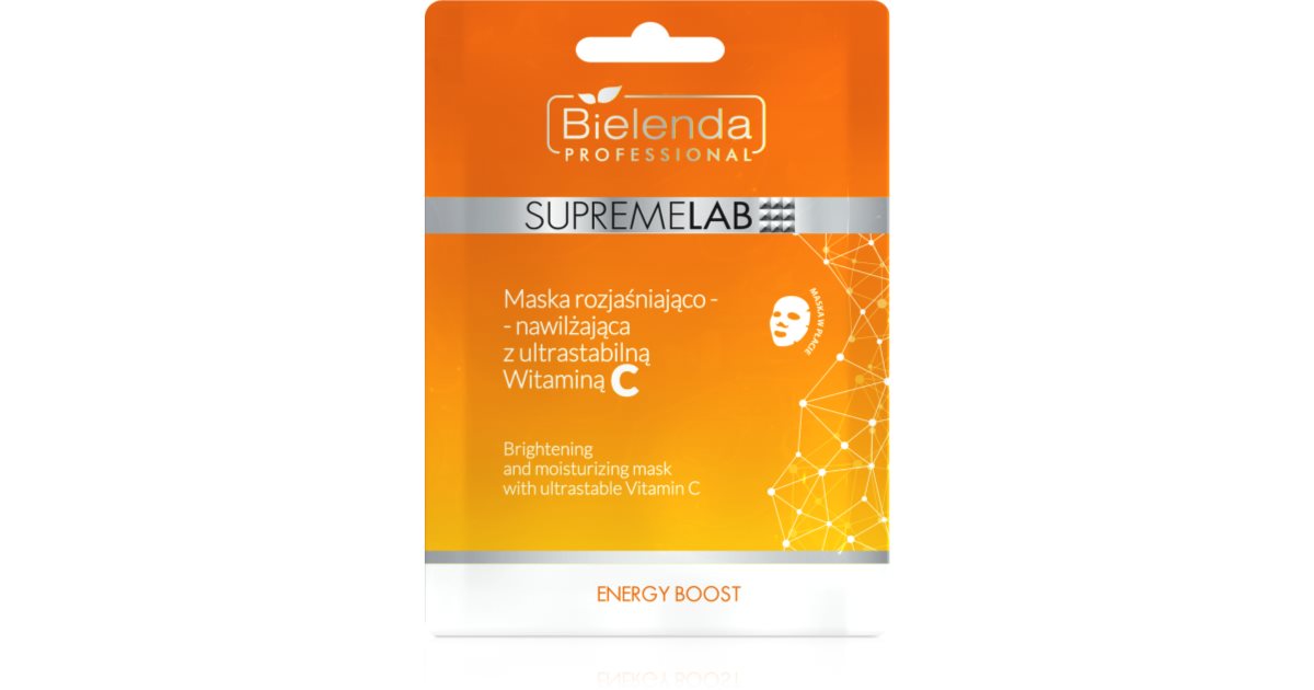 Bielenda Professional Supremelab Energy Boost Brightening Face Mask in Fabric with Vitamin C