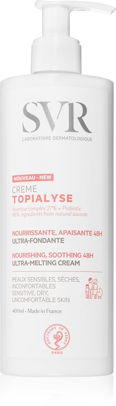 SVR Topialyse nærende, beroligende krem 48H - Sensitiv, tørr, ubehagelig hud 400 ml
