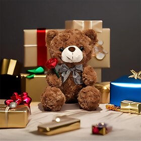 vrouwendagcadeaus evlooe beer knuffel knuffel voor valentijnsdag schattig 9.8 teddybeer knuffel met roos zacht klein knuffelbeer speelgoed cadeaus voor vriendi