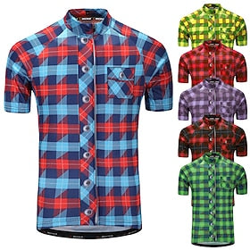 Men's Cycling Jersey Short Sleeve Bike Jersey Top with 3 Rear Pockets Mountain Bike MTB Road Bike Cycling Breathable Anatomic Design Quick Dry Reflective Strip