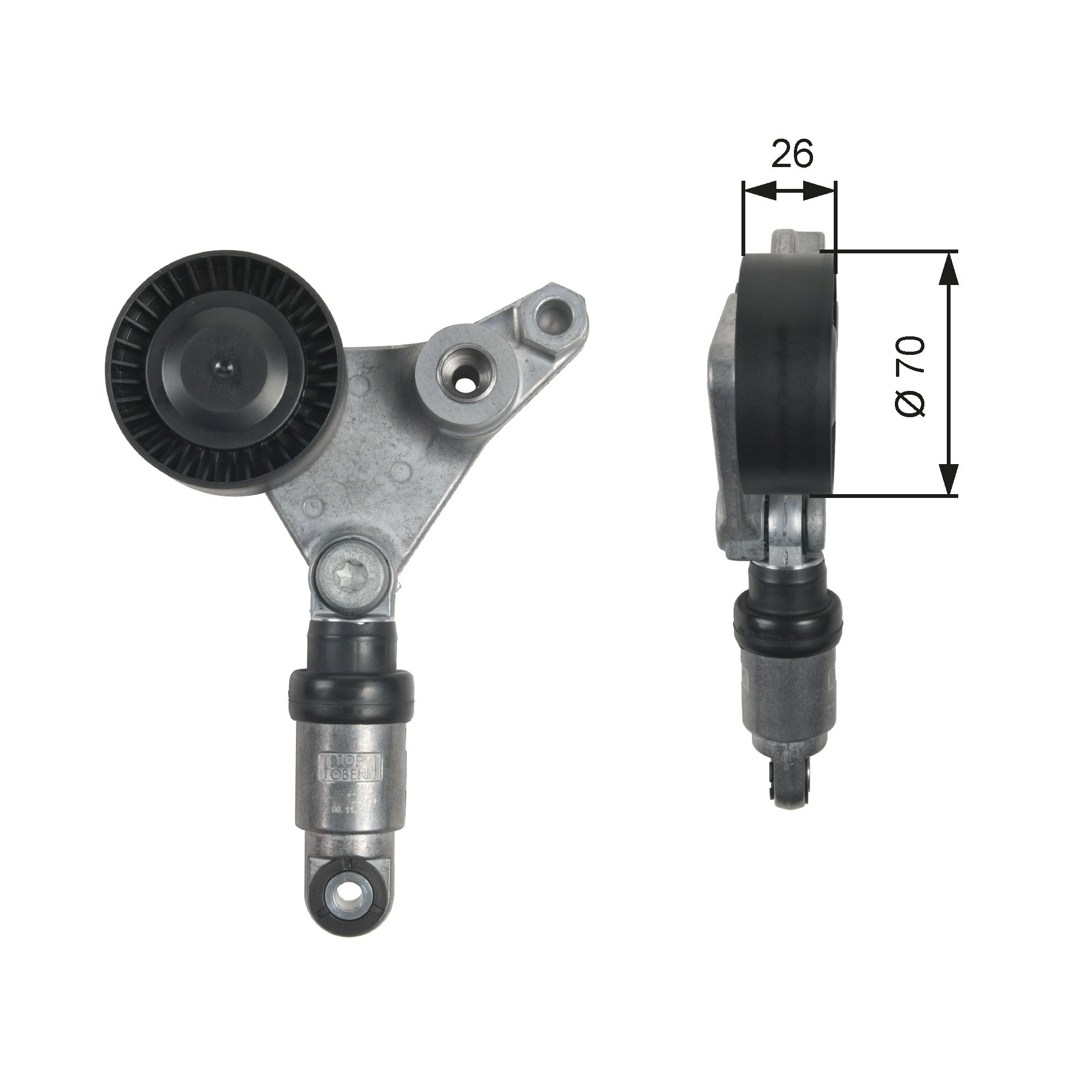 Tensioner Pulley, v-ribbed belt GATES T39258