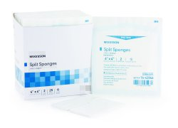 McKesson I.V. - Drain Split Dressing 6 Ply Sterile 2's, 4" x 4", High Absorbency, 600 Each - Case