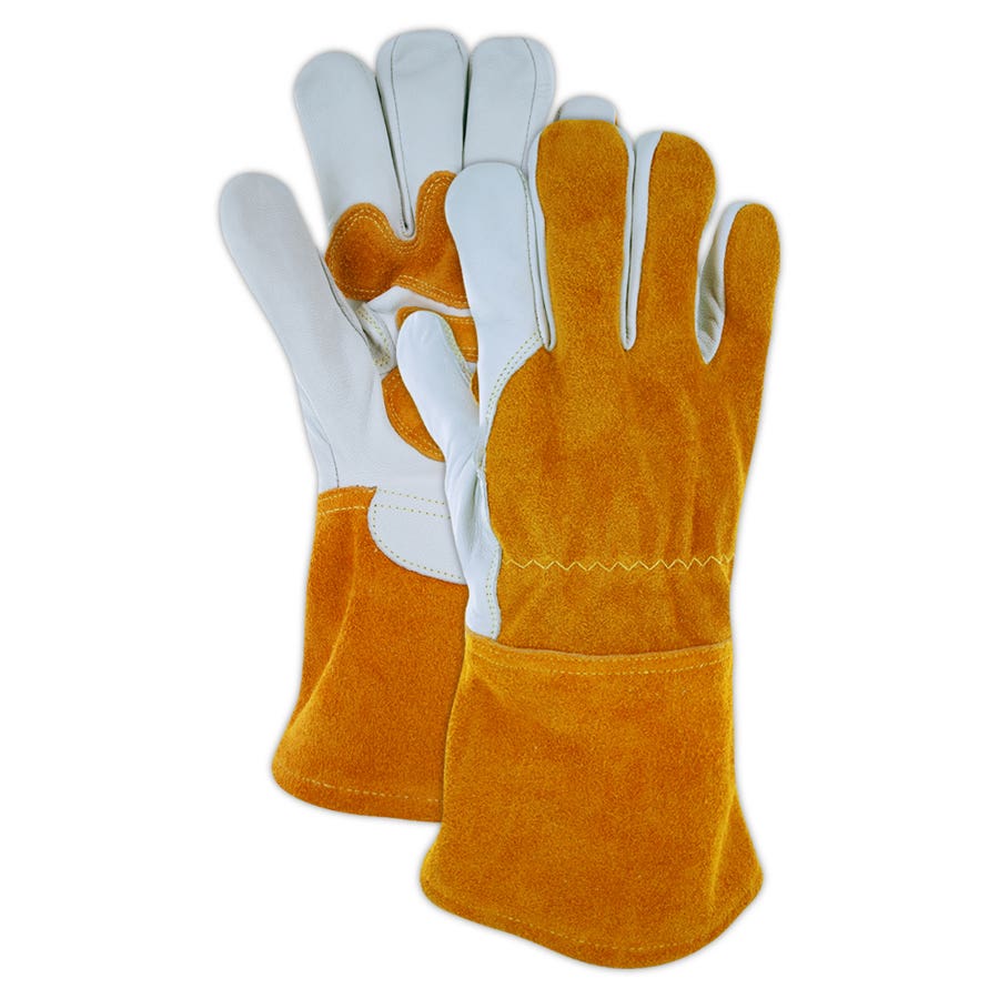 Magid WeldPro T9800 Goat Grain Leather MIG Welding Gloves with Split Cowhide back and Cuff