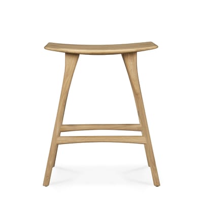 Ethnicraft - Tabouret de bar Osso - Bois naturel - Chêne massif - Designer Grain & Green