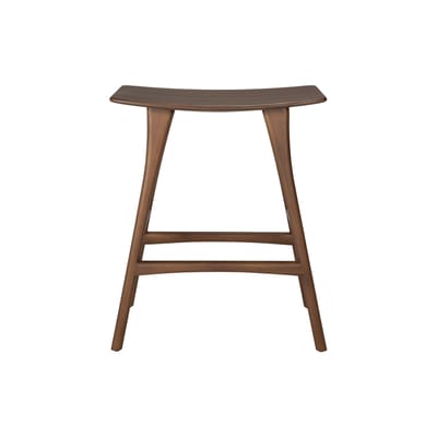 Ethnicraft - Tabouret de bar Osso - Marron - Teck massif teinté brun - Designer Grain & Green
