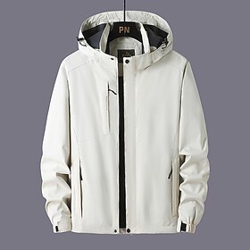 Homens Casaco com capuz Jaqueta de Trilha Jaqueta de Chuva Ao ar livre Prova-de-Água Respirável Secagem Rápida Jaqueta Cursor Único Campismo - Escursão - Espel