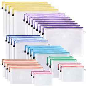 1pc Mesh Zipper Pouch, Waterproof Zipper Bags, Plastic Document Pouch for Organizing School Supplies, Office Appliances, Home Organize and Travel Storage
