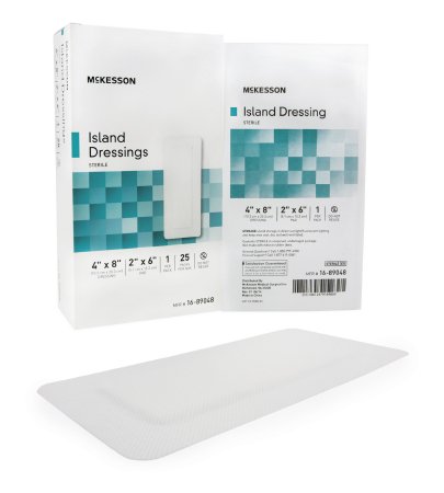 McKesson Adhesive Dressing Polypropylene - Rayon White Sterile, 4" x 8", Each