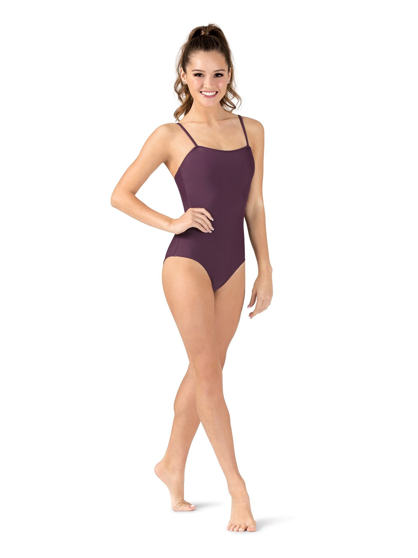 Theatricals Womens Square Neck Camisole Leotard Eggplant XL TH5112