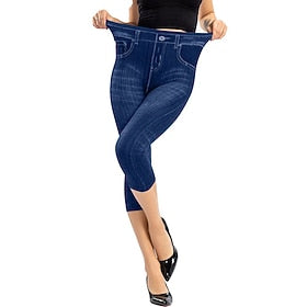 kvinders casual - sporty athleisure leggings capri shorts print læglange bukser casual weekend stretchy grafisk mønstret mave kontrol numseløft høj talje skinn