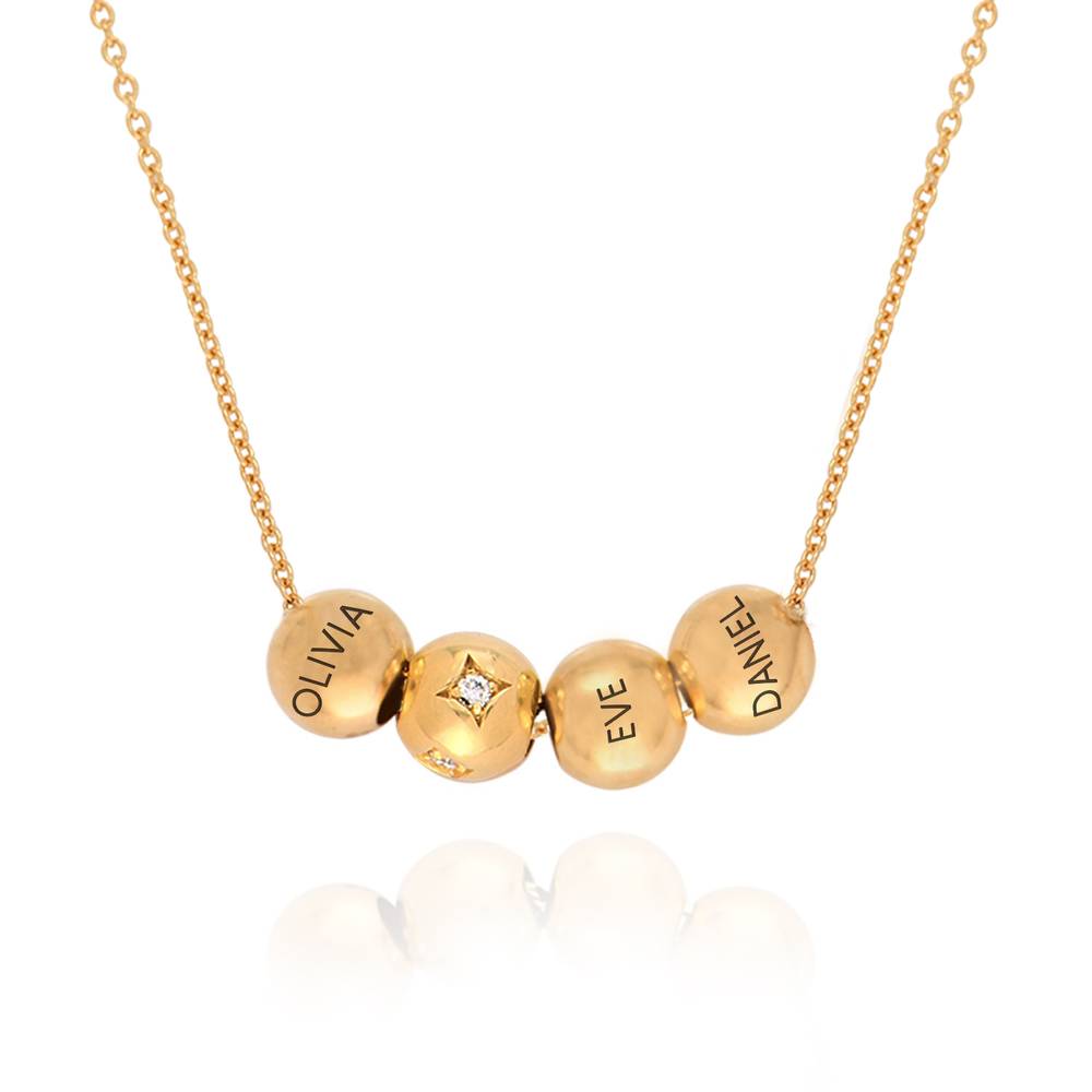 The Balance Charm Necklace with 0.08ct Diamond Bead in 18ct Gold Plating