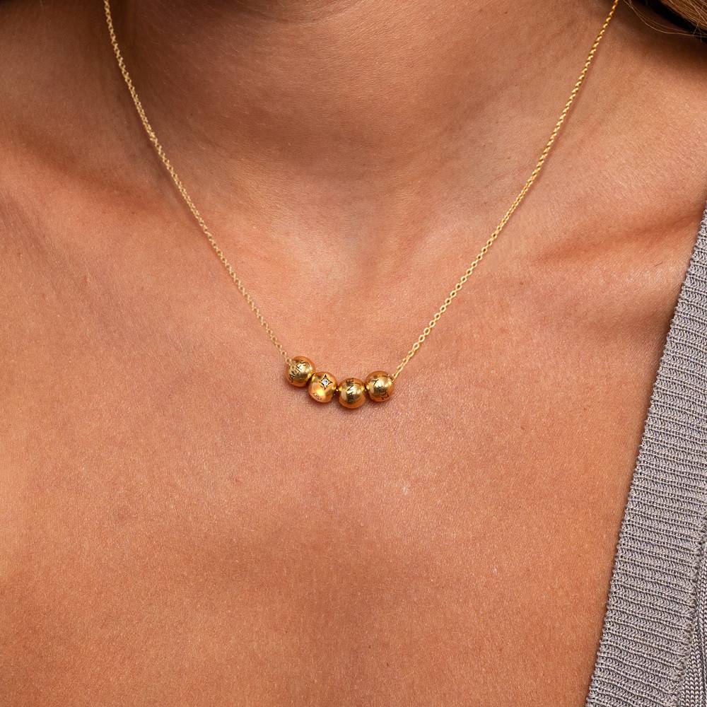 The Balance Charm Necklace with 0.08ct Diamond Bead in 18ct Gold Vermeil