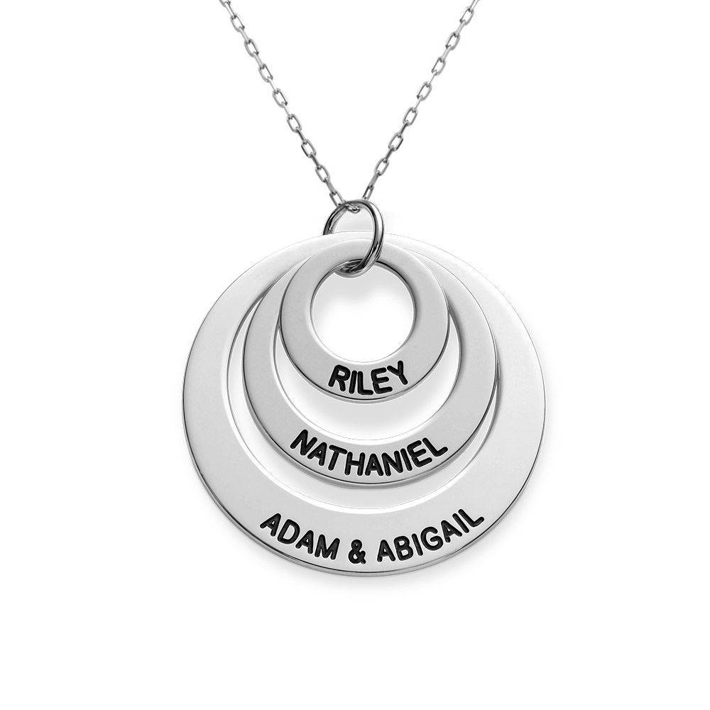 Personalised Jewellery for Mums -Three Disc Necklace in 10ct Solid White Gold