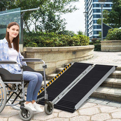 Portable Aluminum Wheelchair Ramp (4 Sizes) - Wheelchair Ramp -3 ft
