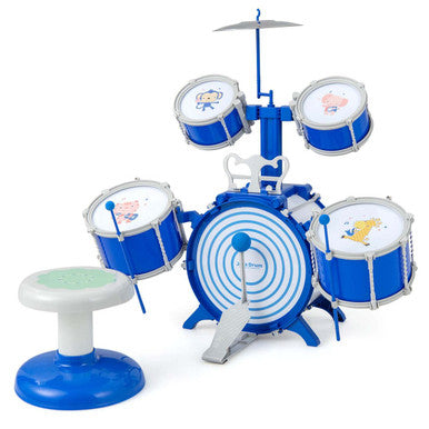 Kids' Jazz Drum Keyboard Set with Stool & Microphone Stand
