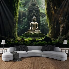 Bouddha paysage boho tapisserie suspendue art mural grande tapisserie décor mural photographie toile de fond couverture rideau maison chambre salon décoration