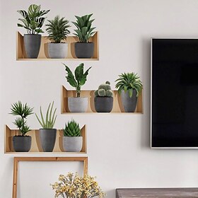 adesivos de parede de plantas 3D autoadesivos - decalques à prova d'água, resistentes à sujeira e fáceis de remover para sala de estar, quarto, cozinha e escri