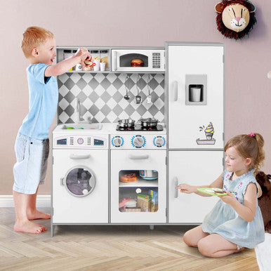 Pretend Play Kitchen for Kids with Real Sounds & Lights