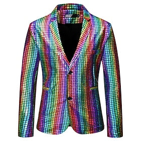 Disque Années 80 Tenue Tailleurs et Vestons Blazer à col revers Disque Homme Mascarade Soirée Halloween Manteau