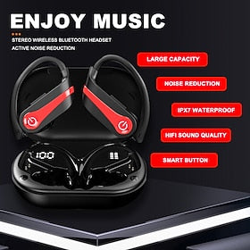 YYK-Q63 True Wireless Headphones TWS Earbuds Ear Hook Bluetooth 5.3 Smart Touch Control LED Power Display for Apple Samsung Huawei Xiaomi MI  Everyday Use Offi