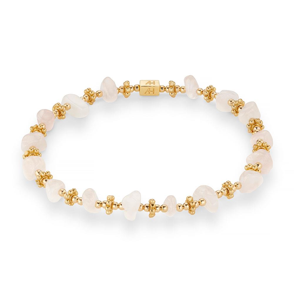 Annie Haak Fiore Chip Gold Plated Charm Bracelet - Rose Quartz