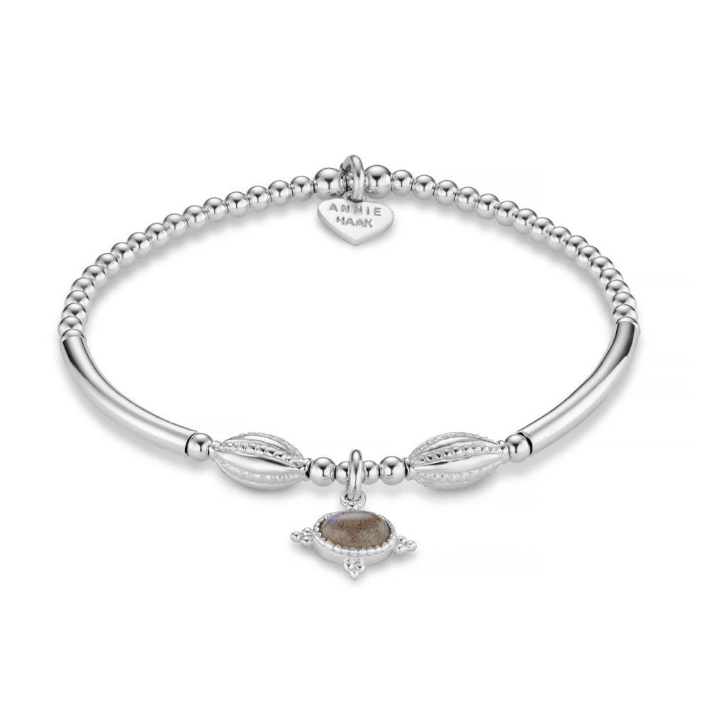 Annie Haak Labradorite Tube Silver Charm Bracelet