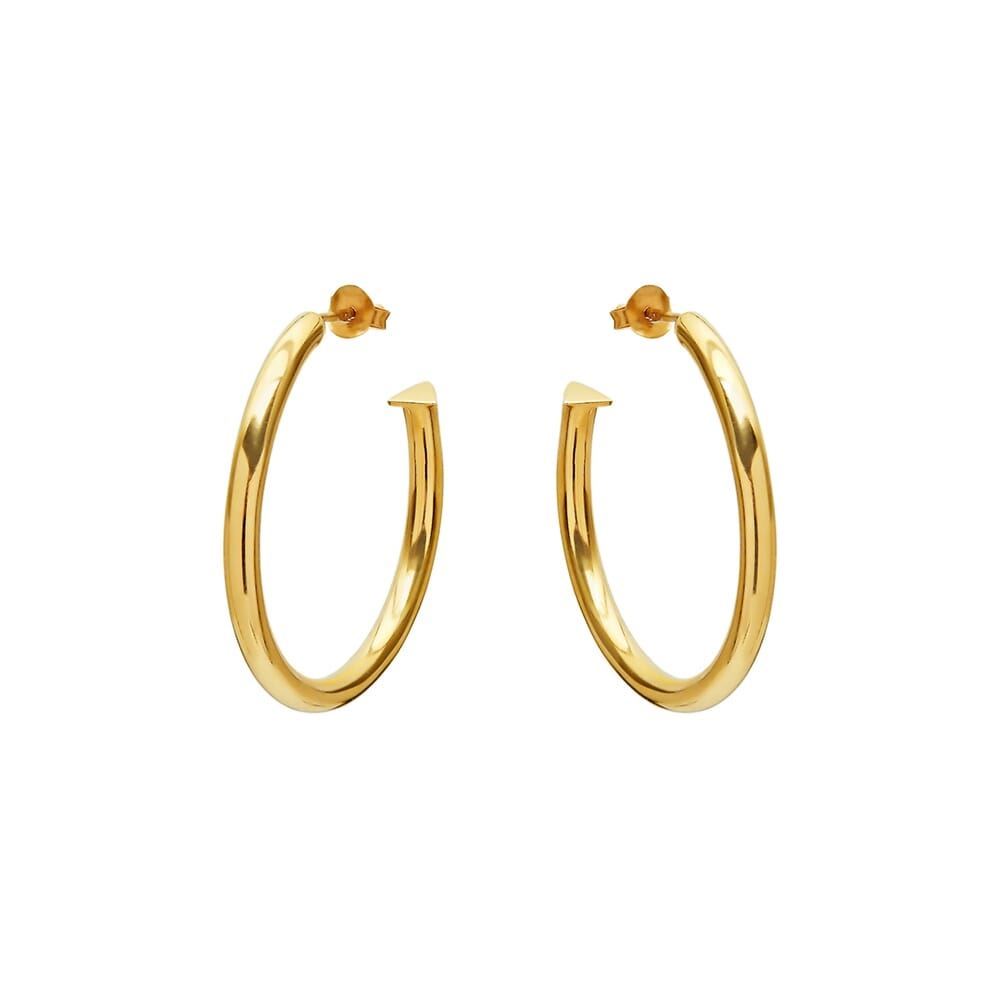Annie Haak NU & MII Midi Hollow Hoops Gold Plated Earrings