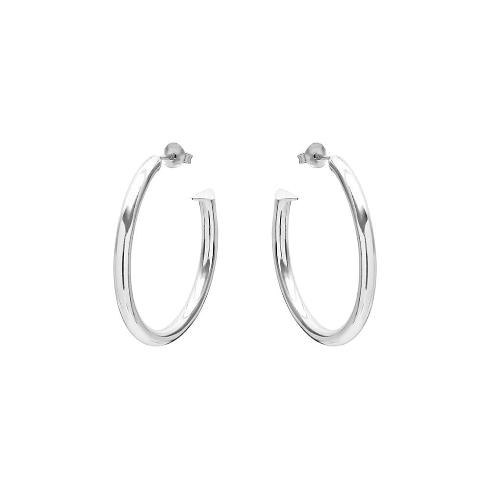 Annie Haak NU & MII Midi Hollow Hoops Silver Earrings