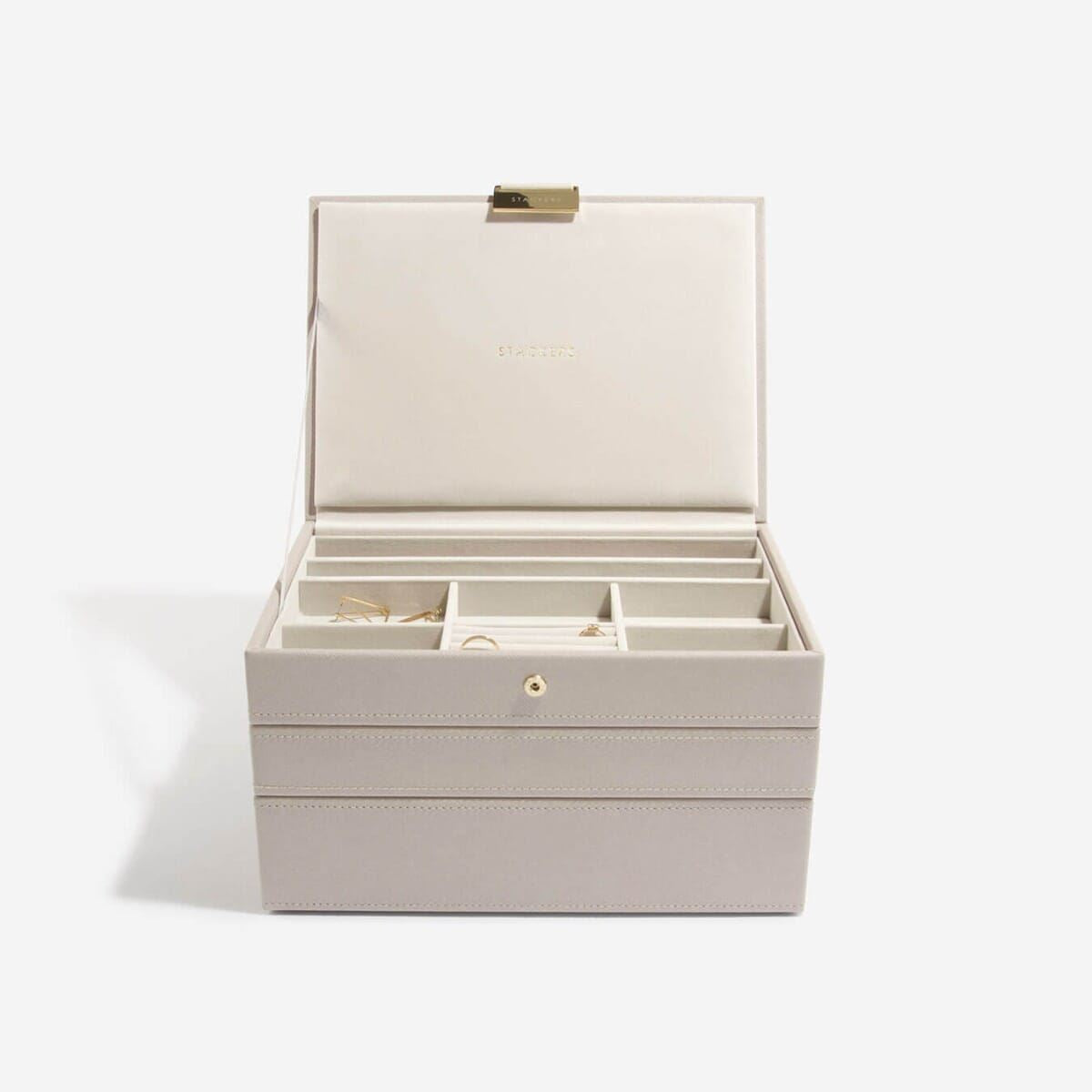 Annie Haak Stackers Taupe Leather Jewellery Box - Set of 3