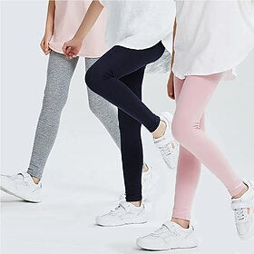 Børn Pige Leggings Helfarve Mode udendørs Bomuld 7-13 år Sommer Sort Hvid Gul