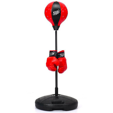 Kids Adjustable Punching Bag Set with Boxing Gloves