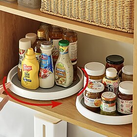 h køkken roterbar krydderiopbevaringsstativ krydderolie salt sojasovs og eddike rund multifunktionel sorteringsopbevaringsstativ