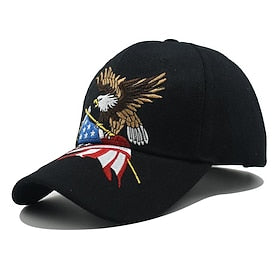 Homme Casquette de Baseball Chapeau de soleil Casquette Noir Blanche Coton Brodée Mode Décontractées Plein Air du quotidien Aigle Ajustable Ecran Solaire Respi