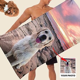 Customize Your Image Beach Towel Yoga Towel  Microfiber Beach Blanket Anti Sand Towel (Single-Sided Printing)Multipurpose for Bathroom, Hotel, Gym and Spa