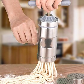 1 set pasta maker machine roestvrij staal handmatige noedels persmachine pasta maker met noodle schimmel handmatige hand twist pasta maker voor zelfgemaakte pa