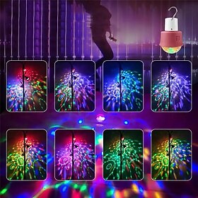 Auto RGB Rotating Ball Light, LED DJ Stage Light USB Rechargeable LED Mini Dj Desk Lamp Color RGB Strobe Light Suitable for Office Atmosphere Holiday Party KTV