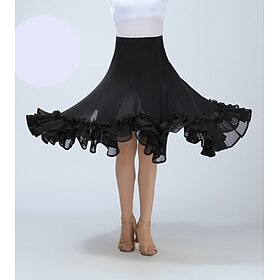 Ballroom Dance Skirts Ruffles Women's Training Performance High Polyester