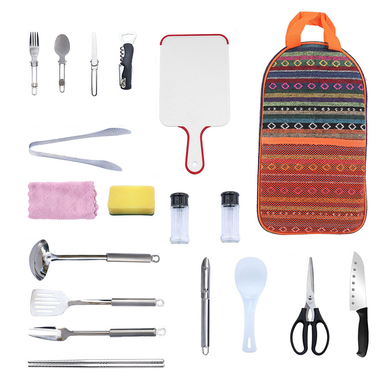 LakeForest® 19-Piece Camping Cooking Utensil Kit