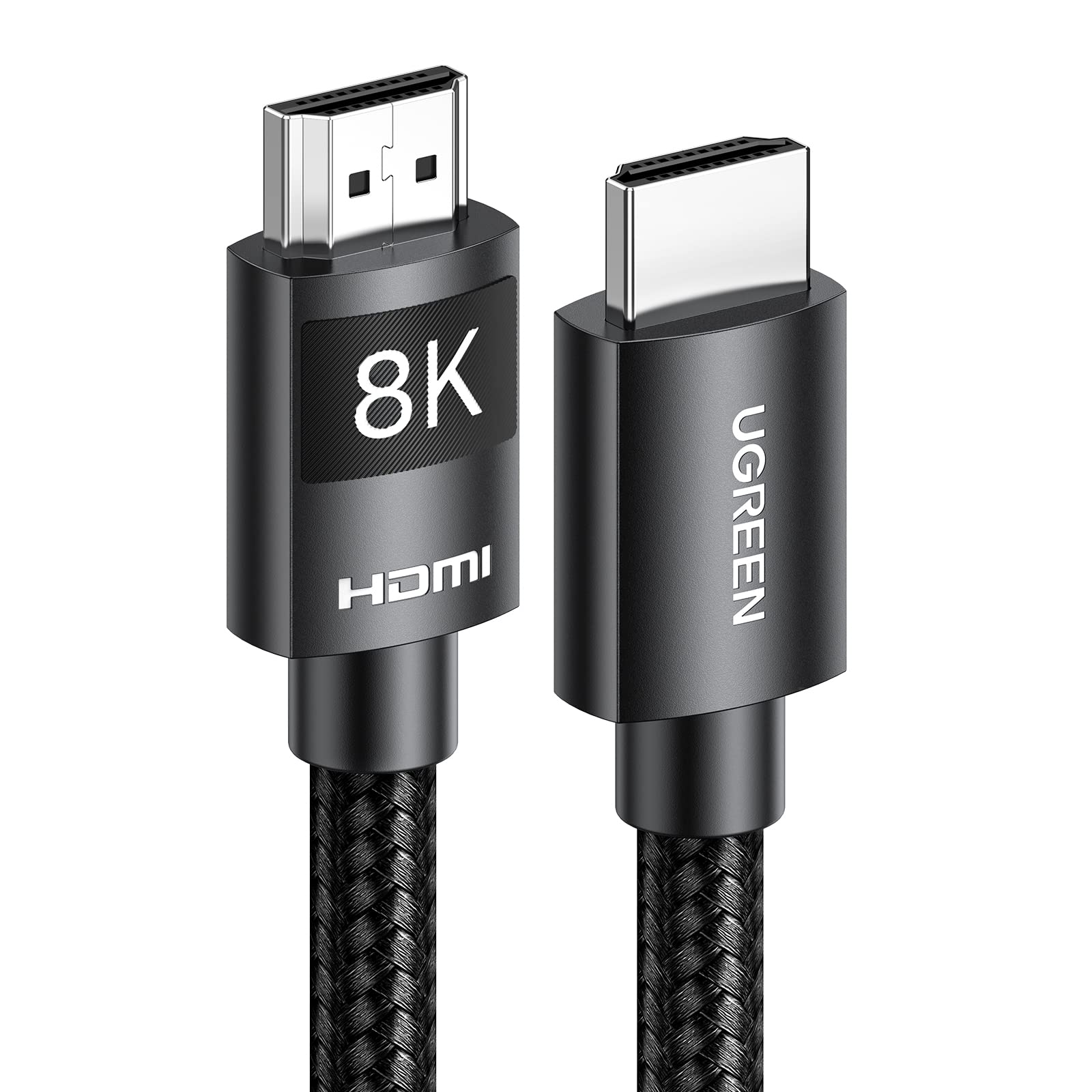 UGREEN HDMI 2.1 Cable 8K 6.6FT Ultra High Speed HDMI Cord Braided 48Gbps 4K@240Hz 10K 8K@60Hz Support Dynamic HDR eARC Dolby Atmos HDCP Compatible with PS5 PS4 Xbox Roku TV HDTV Blu-ray Projector