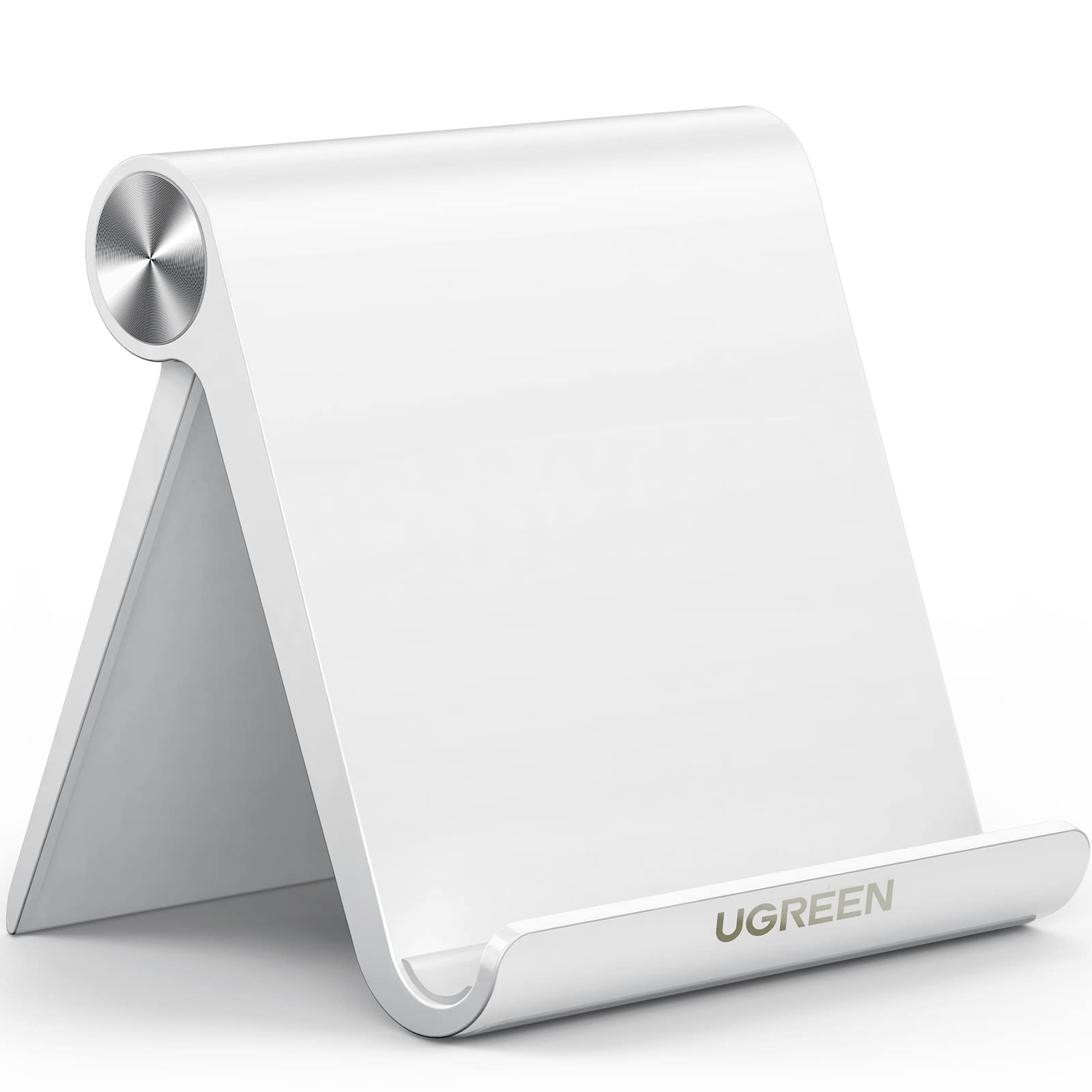 UGREEN Tablet Stand Holder Adjustable Portable Desktop Holder Dock Office Desk Accessories Compatible for iPad 10.2-iPad Pro 11 Inch-iPad 9.7-iPad Mini 5-4-3-2-iPad Air-iPhone 15-14-13-12 White