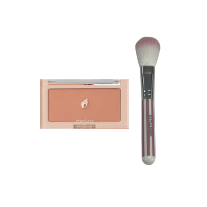 Romand - Better Than Cheek (2022 New Version) - 4g - C04 Pear Chip (1ea) + MissLady - Cheek Brush - Pink and White (1ea)Set