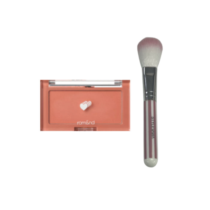Romand - Better Than Cheek (2022 New Version) - 4g - C03 Fig Chip (1ea) + MissLady - Cheek Brush - Pink and White (1ea)Set