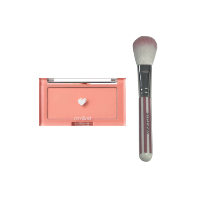 Romand - Better Than Cheek (2022 New Version) - 4g - C01 Peach Chip (1ea) + MissLady - Cheek Brush - Pink and White (1ea)Set