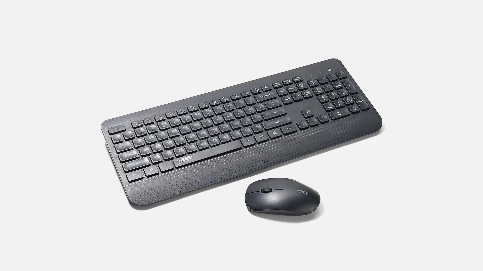 Uncaged Ergonomics KM1 Wireless Keyboard and Mouse: Smooth Typing Keys Black